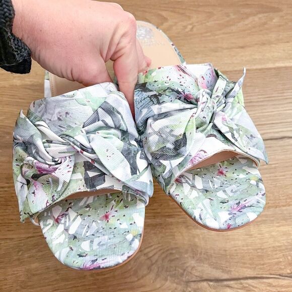 Vince Camuto Sharry Floral Heeled Bow Slides | Size 10M - Picture 6 of 10